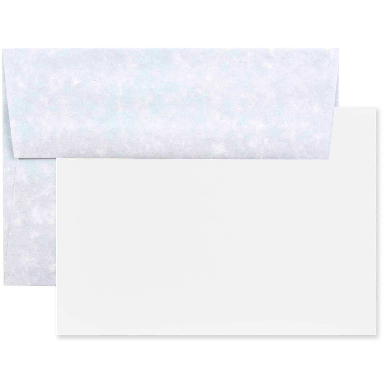JAM Paper 4.37" x 5.75" Blank Greeting Cards Set with Parchment Envelopes, 25ct.